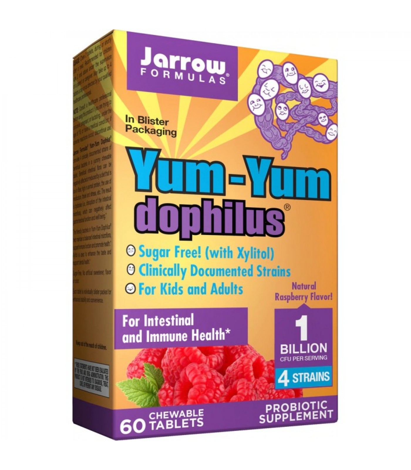 Jarrow Formulas Yum-Yum Dophilus® 1 Billion Natural Raspberry - Пробиотик